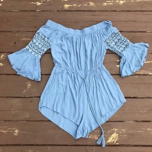 Off-the-Shoulder Lace Romper